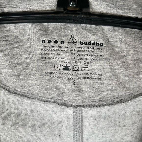 Neon Buddha Heathered Grey Cotton Blend Button Front Stretch Jacket Size S - Picture 7 of 7